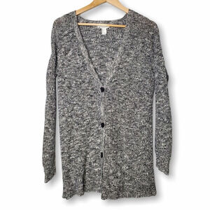 Forever 21 Oversized Button Front Cardigan Gray S